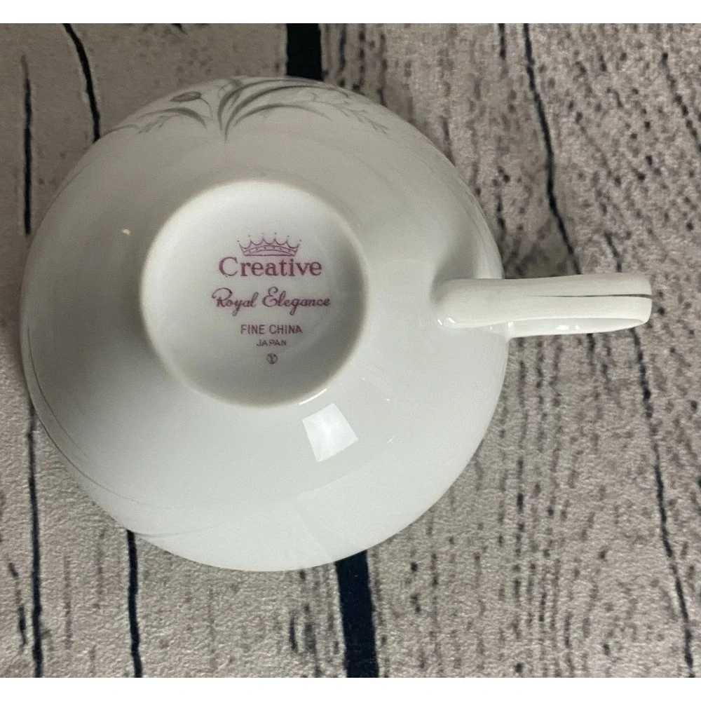 VTG Creative Royal Elegance Fine China Coffee Tea Cup & Saucer Wheat Flower